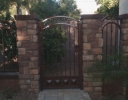courtyard gate using oversize materials